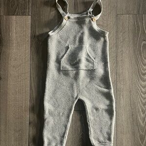 Carter's Soft Gray Knit Overalls